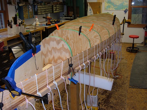 several strips first side