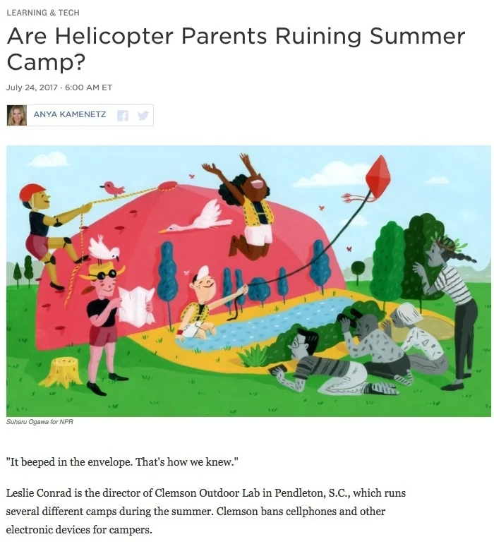 Illustration: Suharu Ogawa Art Direction: Ariel Zambelich Story: Are Helicopter Parents Ruining Summer Camp?