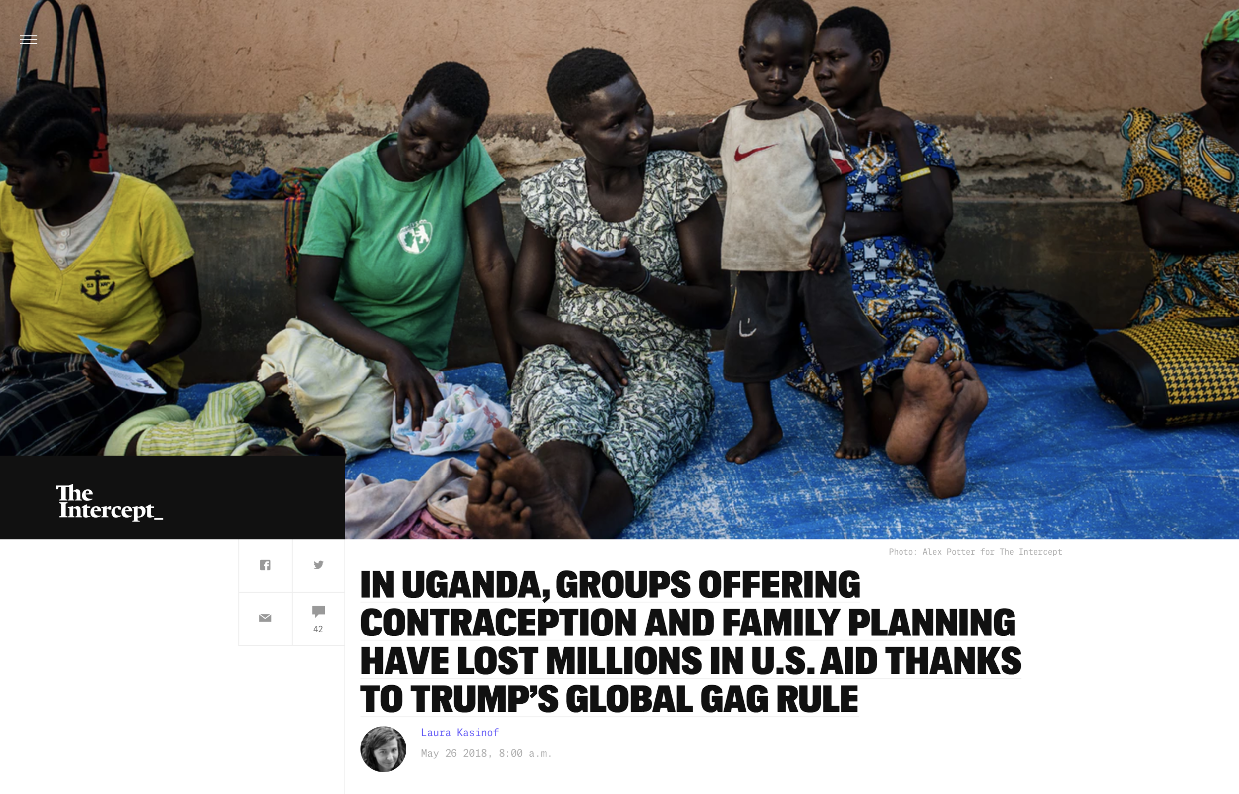  Photography: Alex Potter  Photo Editing: Ariel Zambelich  Story:  In Uganda, Groups Offering Contraception And Family Planning Have Lost Millions In U.S. Aid Thanks To Trump’s Global Gag Rule  