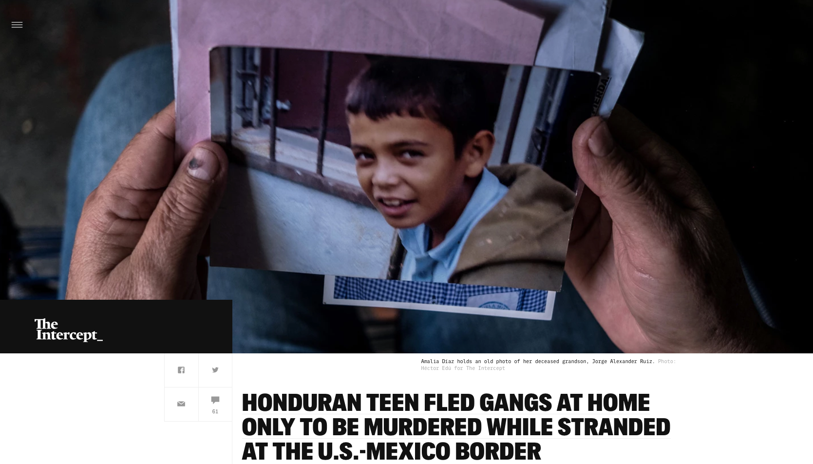  Photography: Héctor Edú  Photo Editing: Ariel Zambelich  Story:  Honduran Teen Fled Gangs At Home Only To Be Murdered While Stranded At The U.S.-Mexico Border  