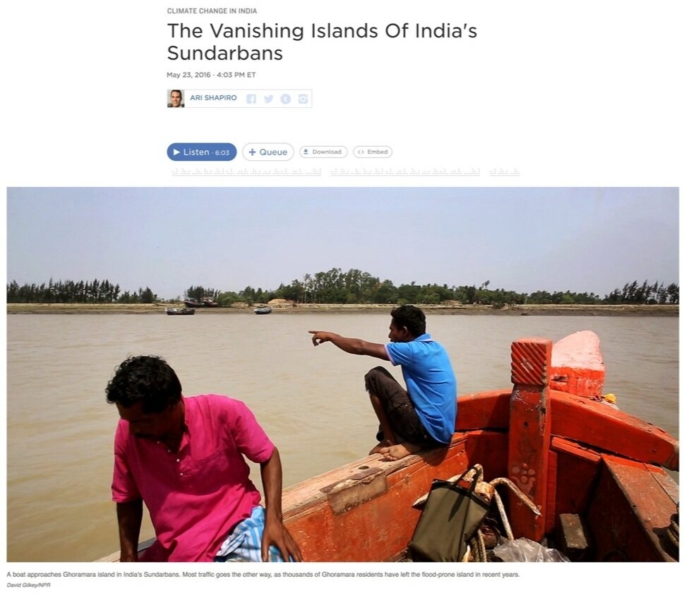  Photography + Videography: David Gilkey  Photo Editing + Direction: Ariel Zambelich  Story:&nbsp; The Vanishing Islands Of India's Sundarbans  