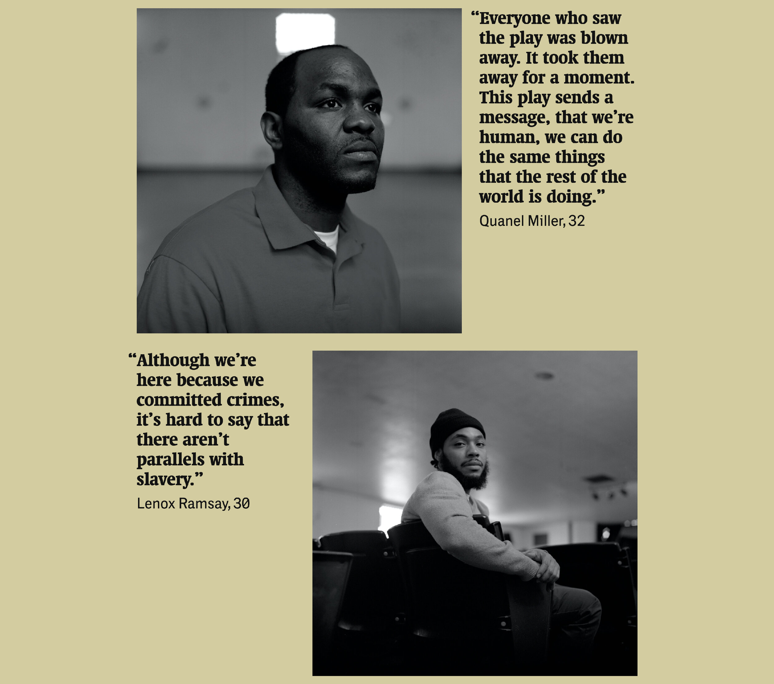  Photography:  Miranda Barnes   Photo Editing: Ariel Zambelich  Design: Fei Liu + Ariel Zambelich  Story:  A Play About Slavery Pushes Boundaries in a New York Prison  