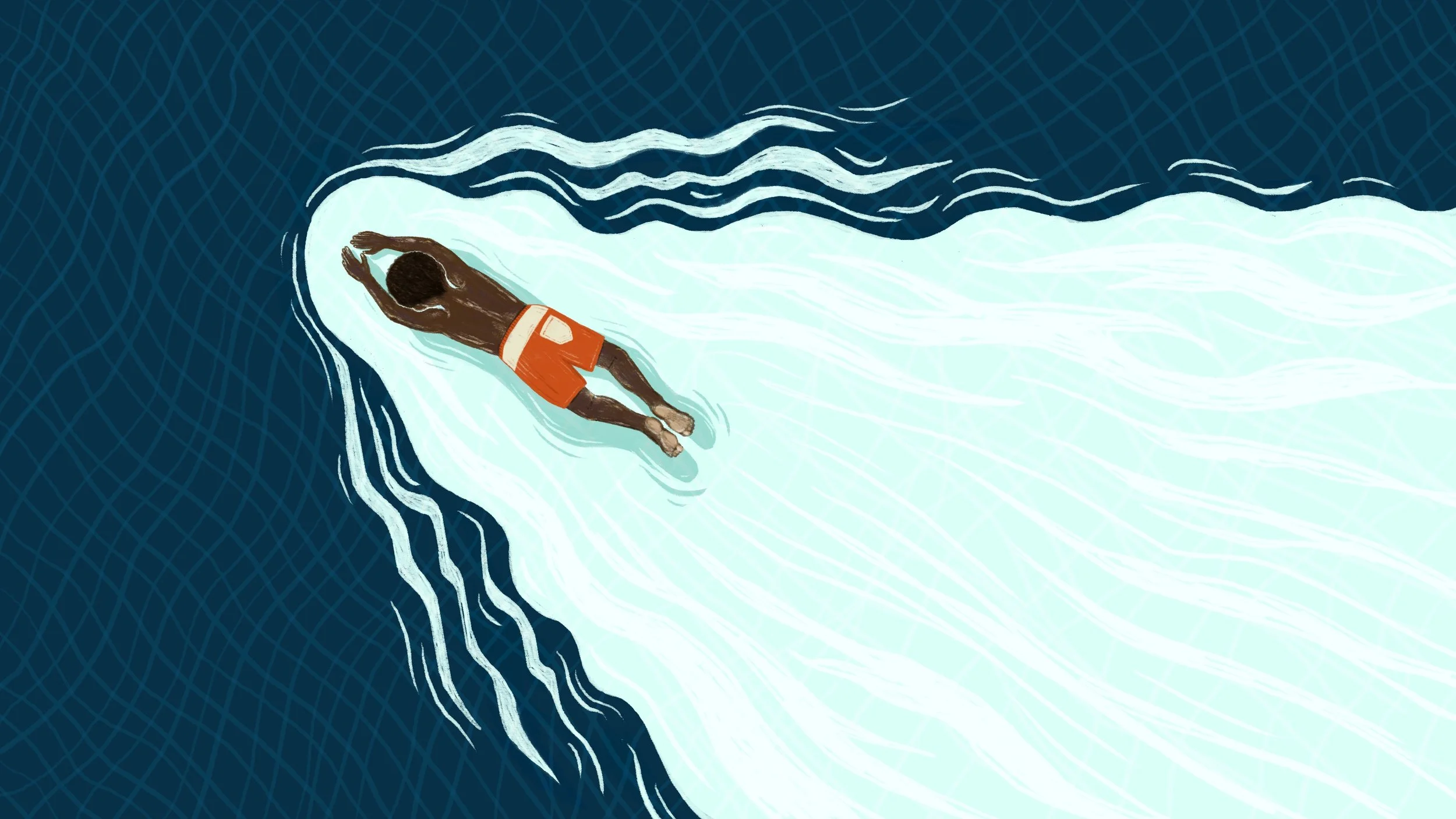  Illustration:  Yifan Luo   Art Direction: Ariel Zambelich  Story:  Teaching my son to swim far, far away from the stereotype  