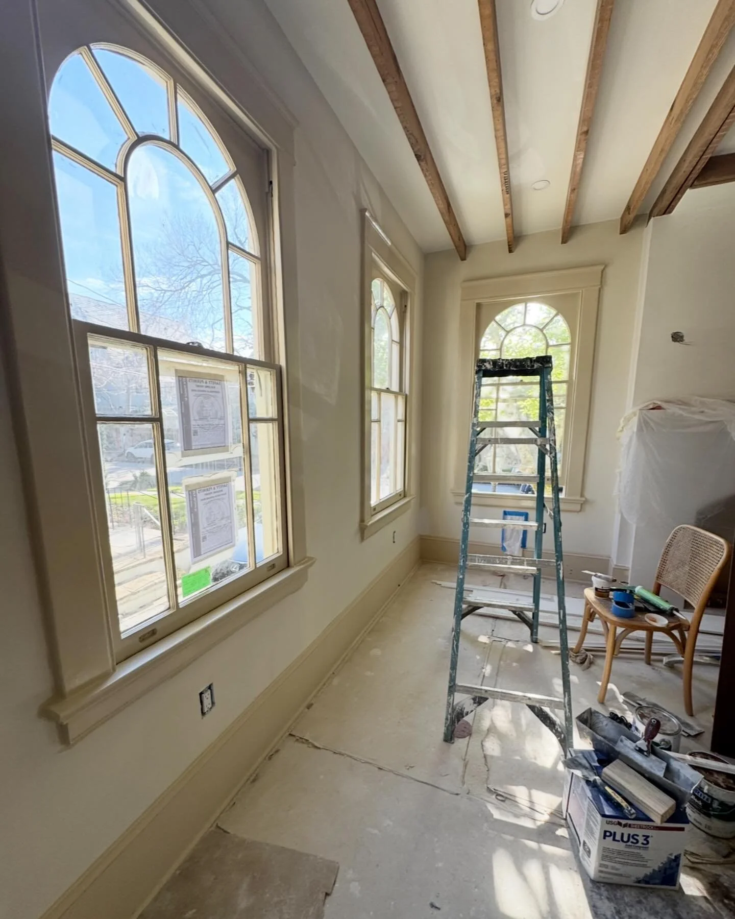 Layering the neutral colors in this Mediterranean inspired home! #fullgutrenovation #nola #neworleansinteriordesigner #arched #details #uptown #interiors #oldhouselove #renovation #spaceplanning #interiorarchitecture