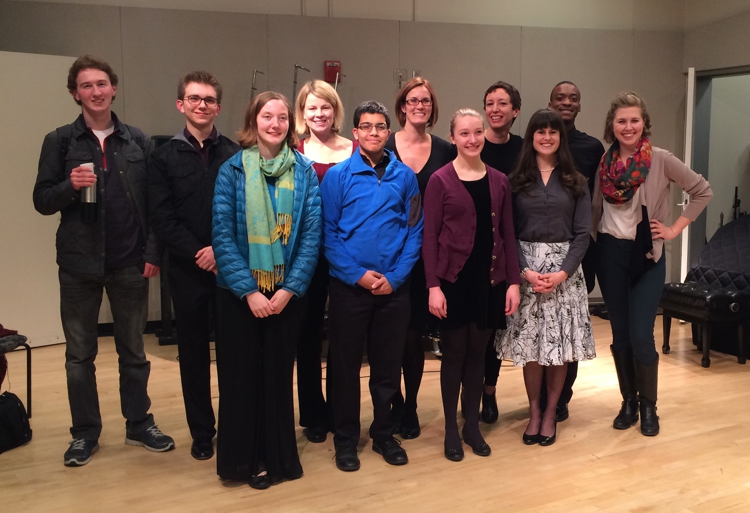 With members of the Cleveland Orchestra Youth Orchestra and Cleveland Orchestra members Lembi Veskimets, Sonja Molloy, and Martha Baldwin for a live, in-studio performance at WCLV.