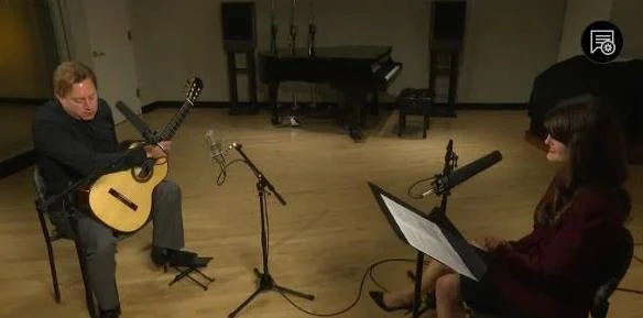 Taping an episode of WVIZ/PBS's Applause with guitarist Jason Vieaux.