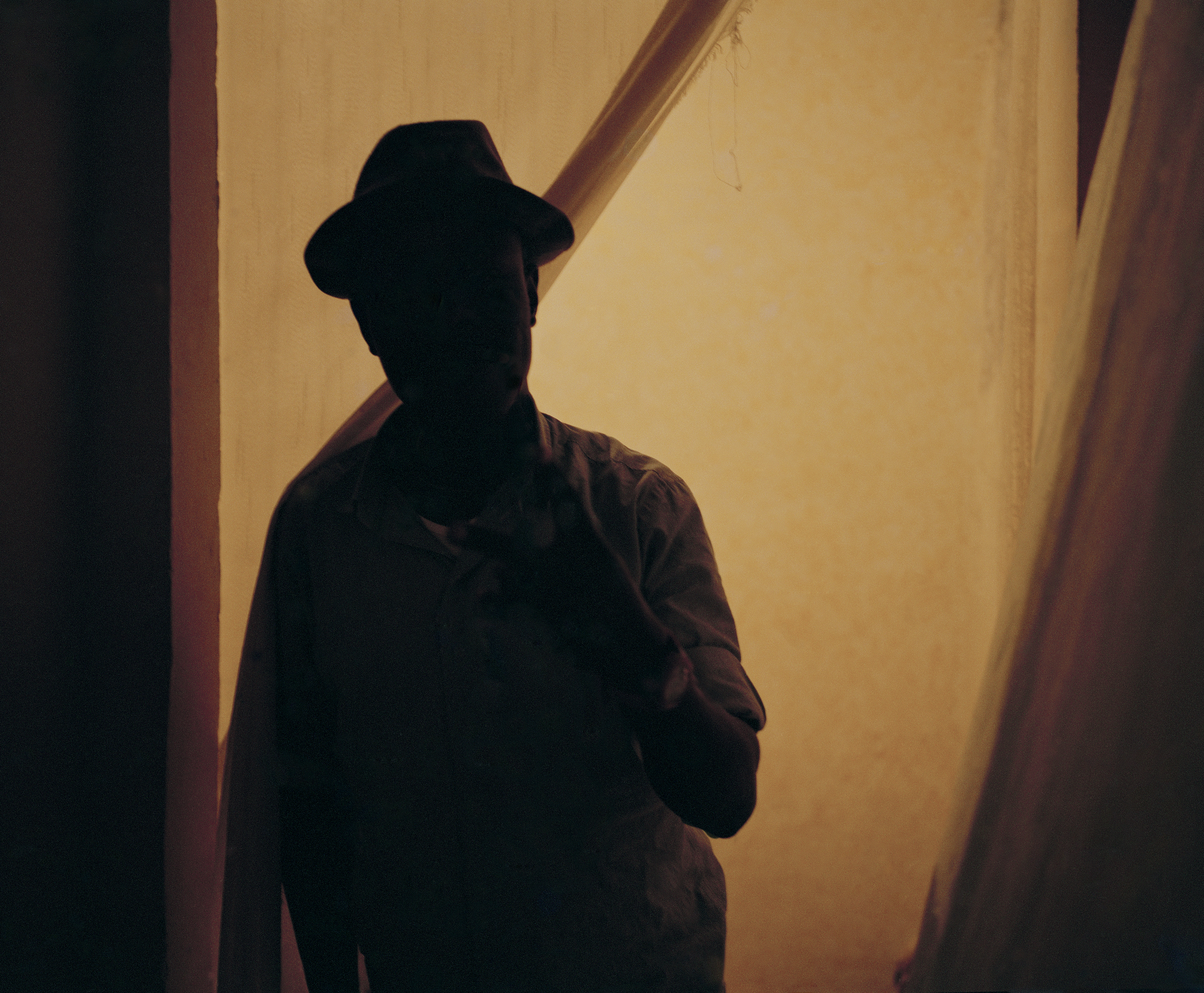 I Nigerian migrant in his home in Tangier, Morocco. 