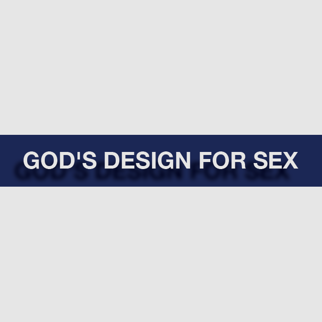 GOD’S DESIGN FOR SEX WORKSHOP, Session 2 - Design and Disfunction