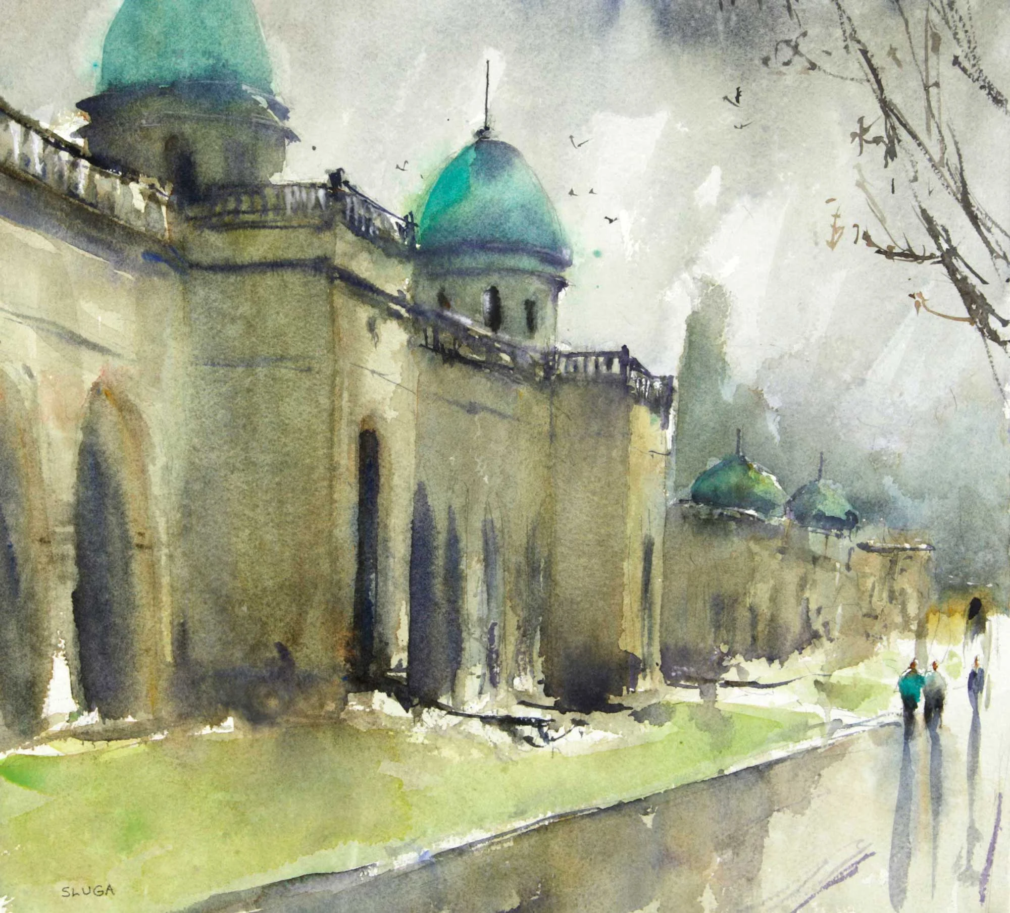 Rain in Zagreb 37 x 34 cm
