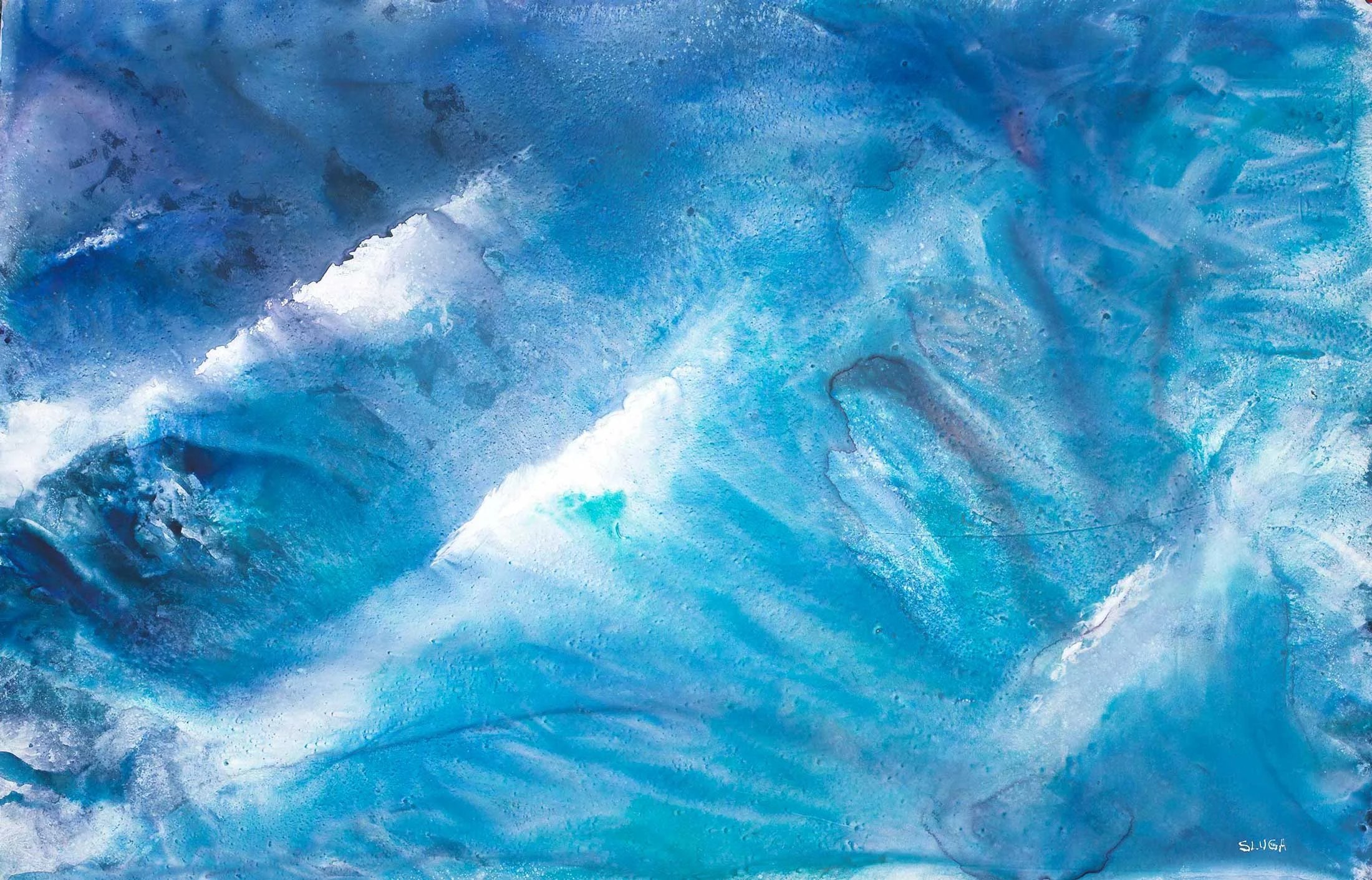 The Awesome Wave 101 x 65 cm (This painting is framed)