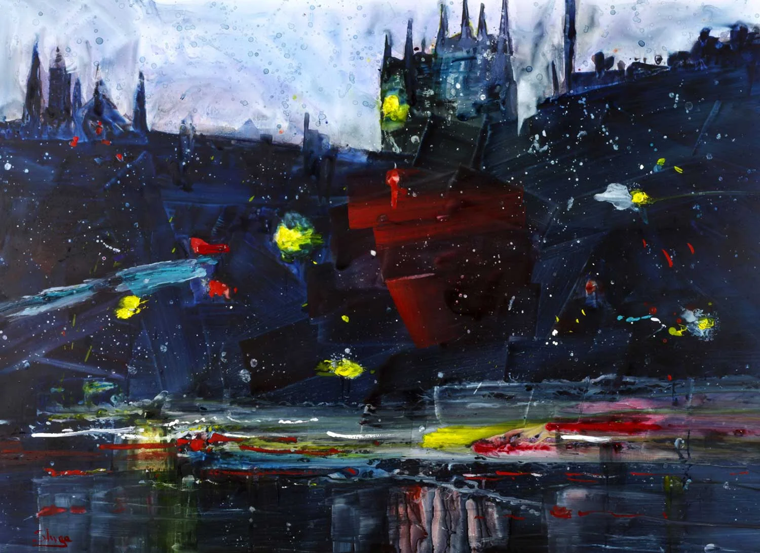 Rainy Night London 81 x 59 cm