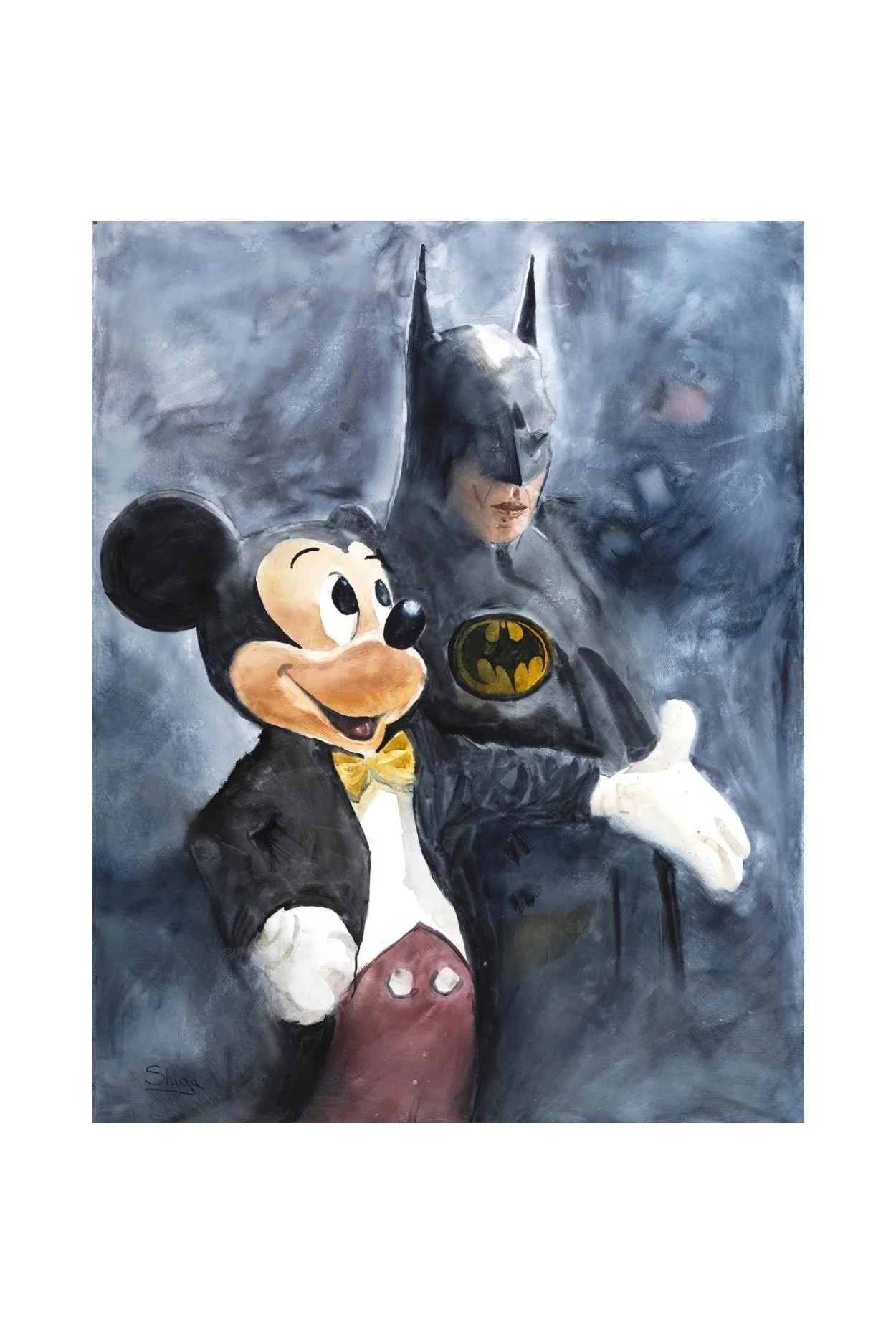 Batmouse - Batman just doesn't understand Mickey's optimism - giclee print