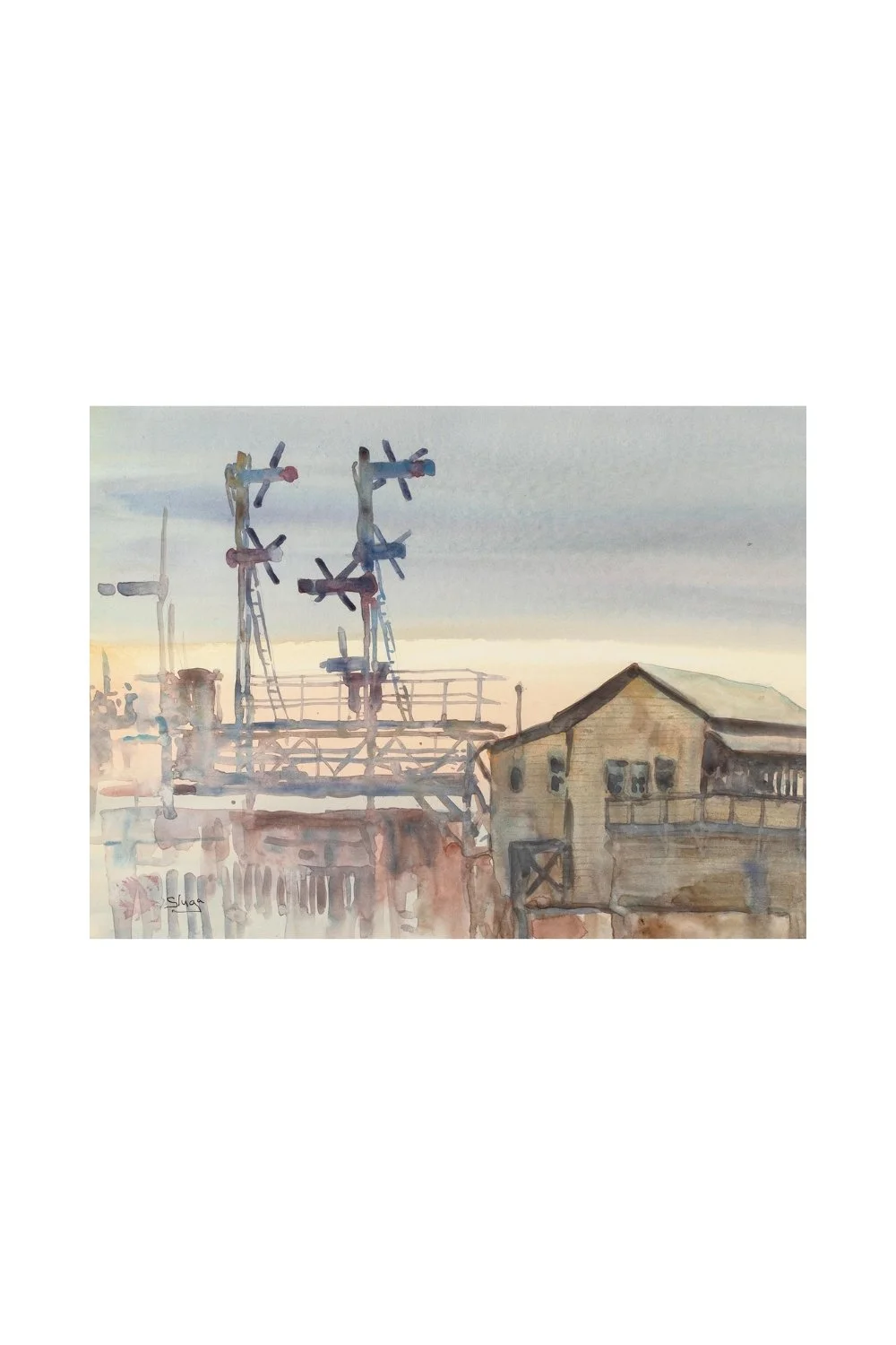 afternoon-signal- trail signal- watercolour-print-charles-sluga-gallery.jpg