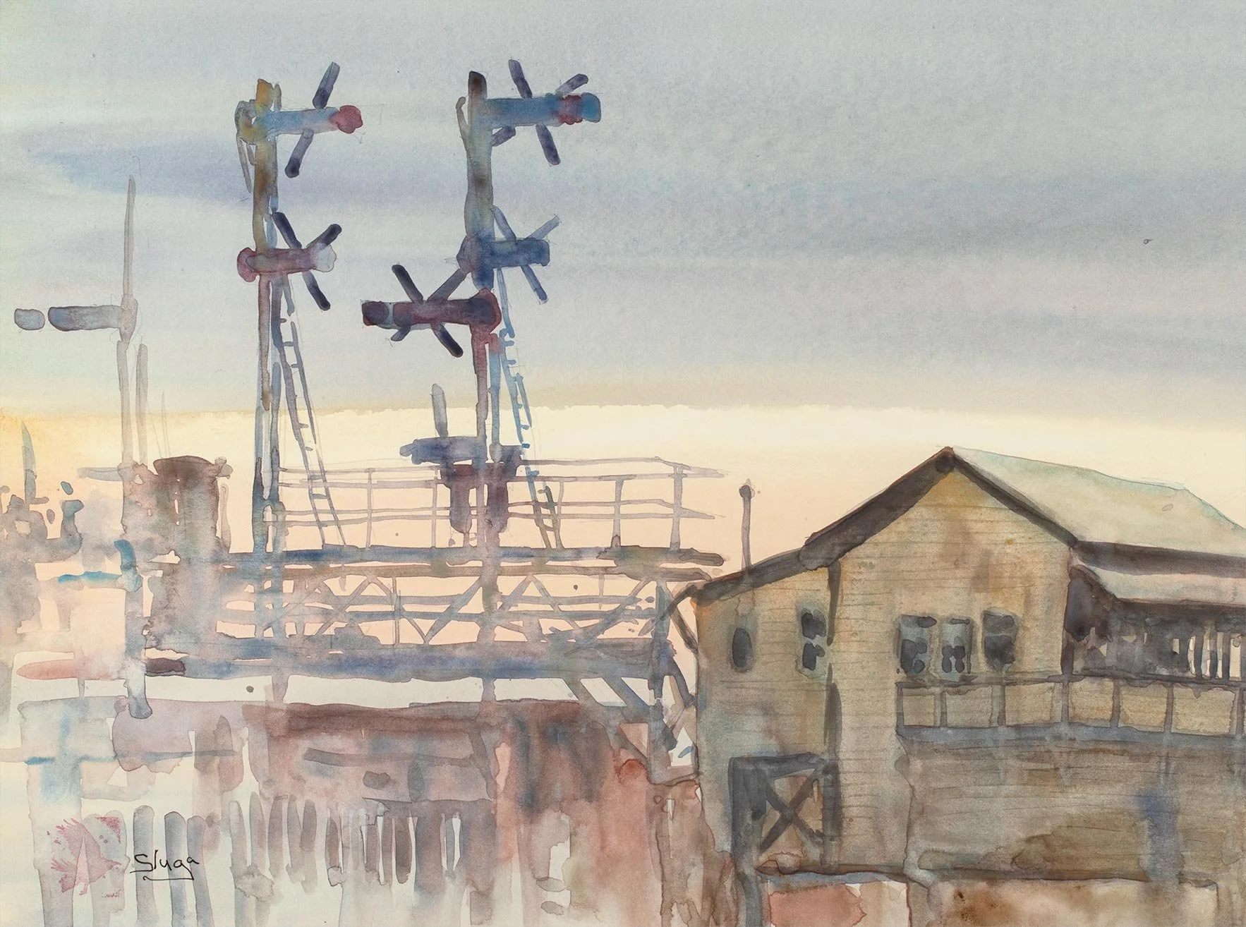 afternoon-signal- trail signal- watercolour-print-charles-sluga.jpg