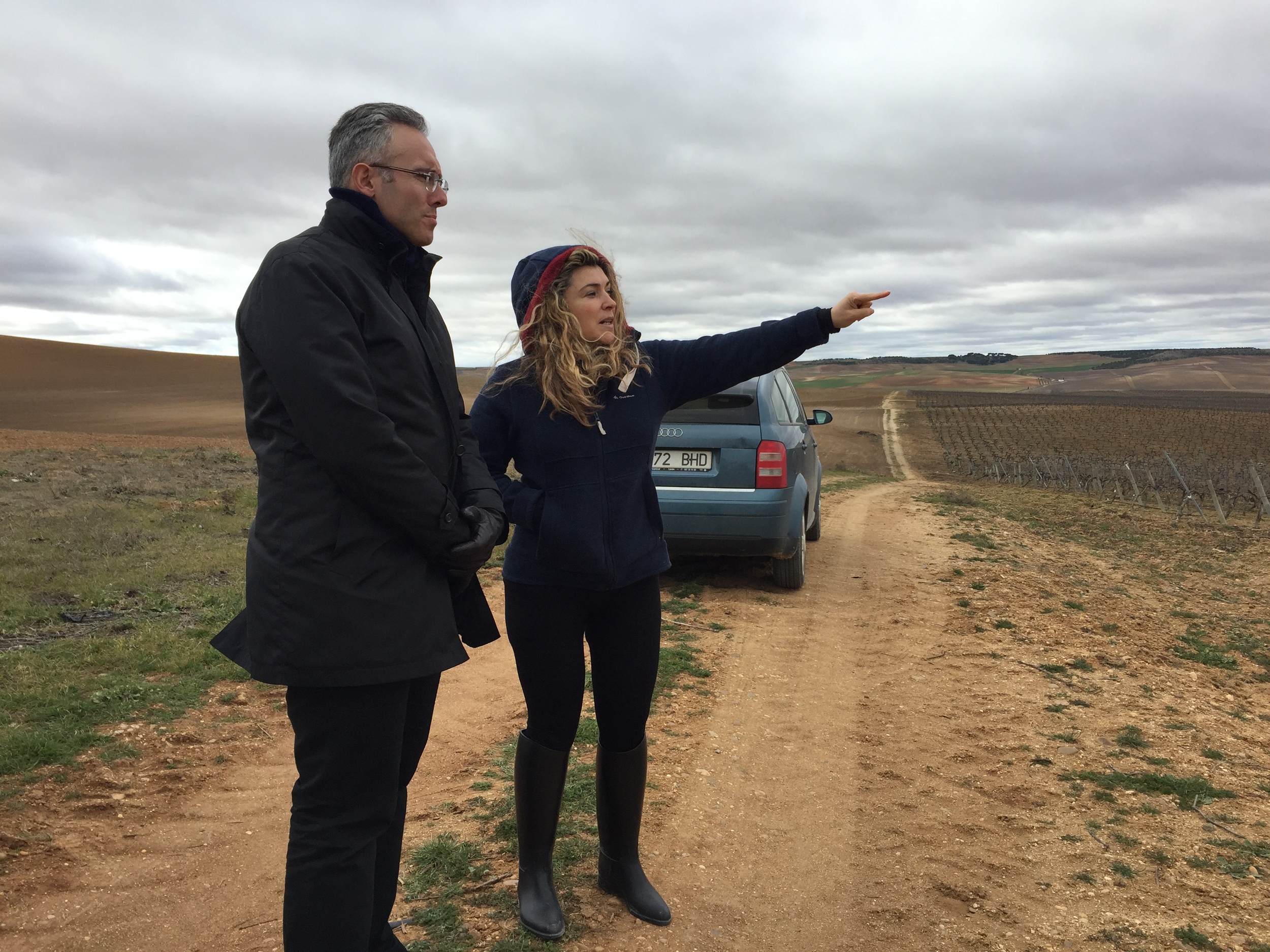 Maria, winemaker, showing us the vineyards