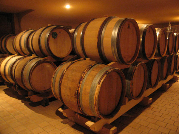 Domaine Dutron barrel room.jpg