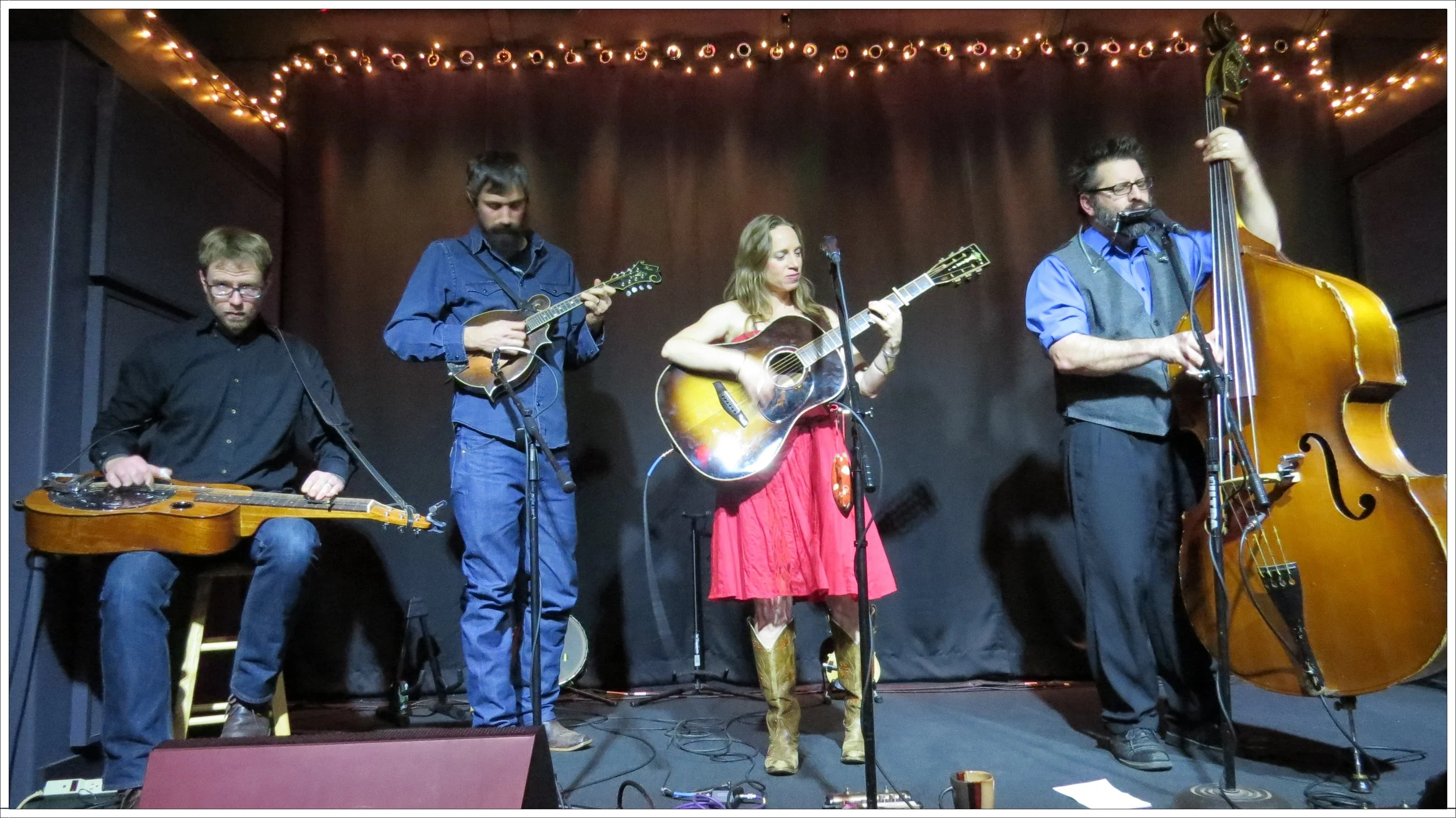 Aaron Ballance, Jed Willis, Anya Hinkle and Stig Stiglets play at Moonlight Mile 1-17-16. Photo: Tom Watts