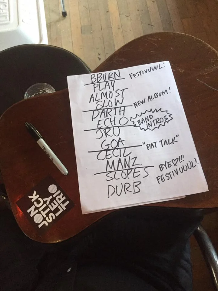 Set list for the afternoon performance