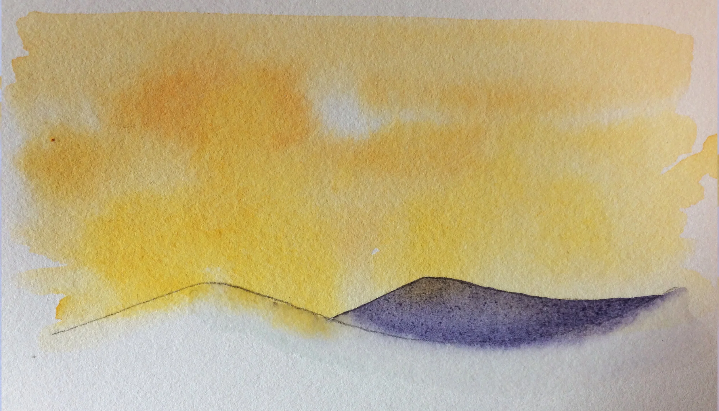 Then I added in the distant mountain.