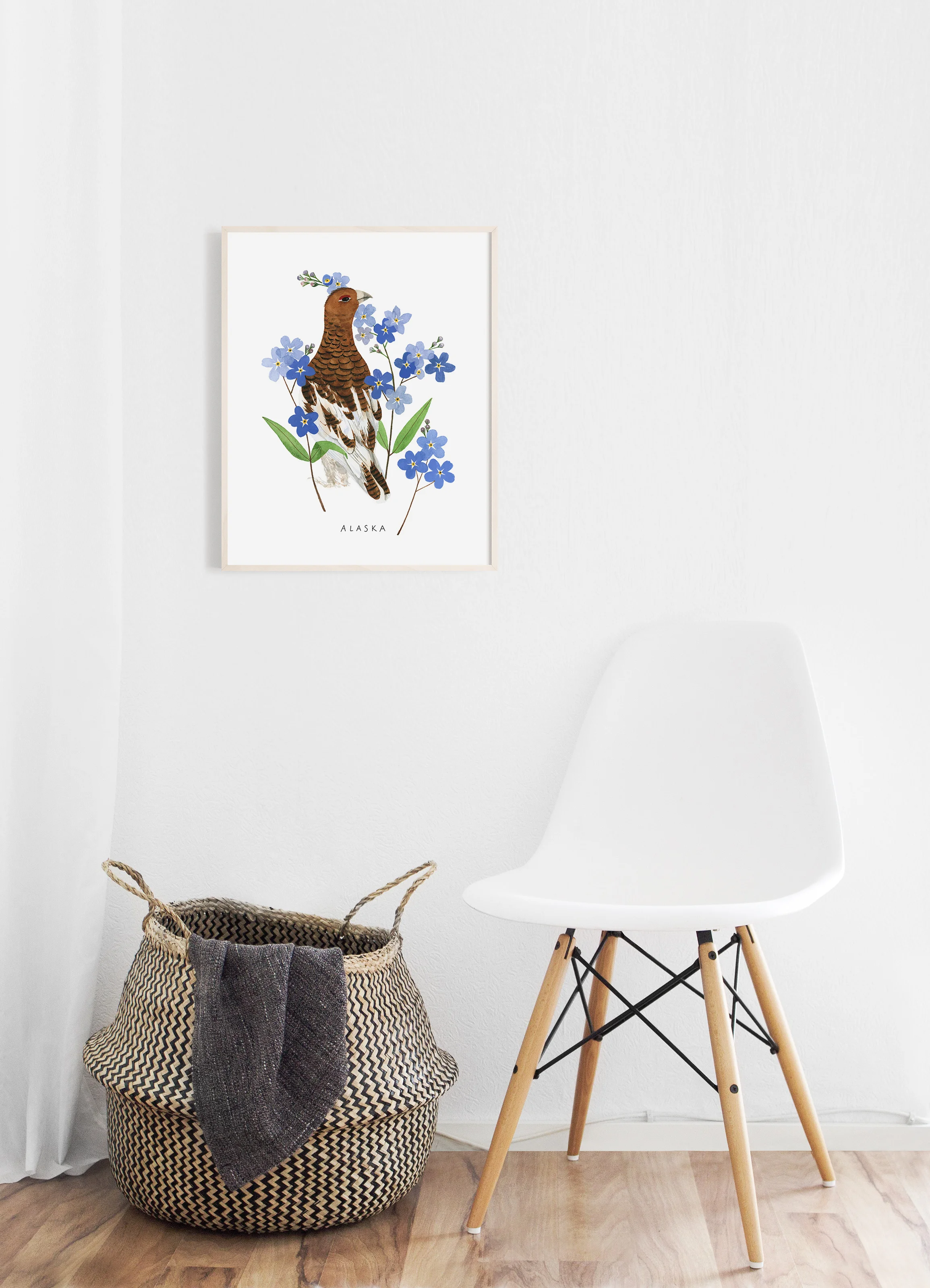 Alaska Willow Ptarmigan Watercolor Art Print