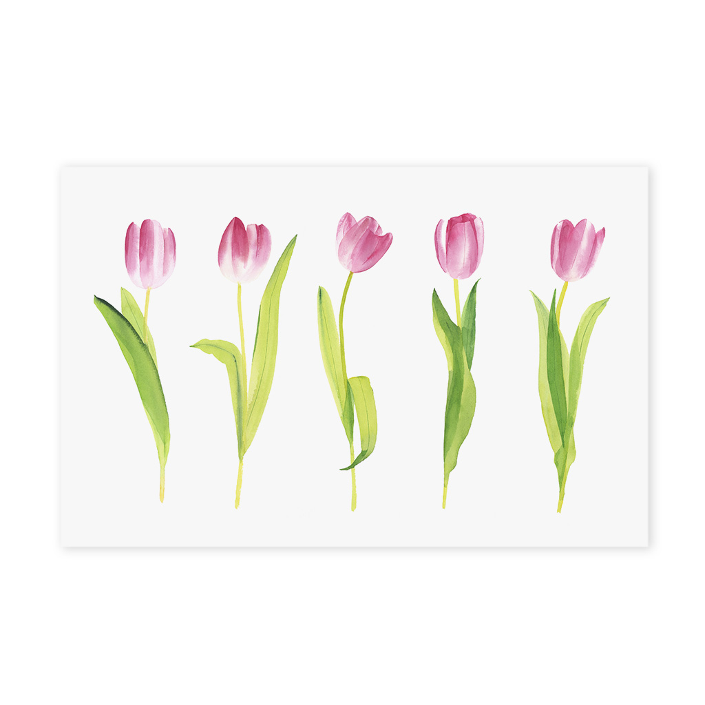 Watercolor tulips poster