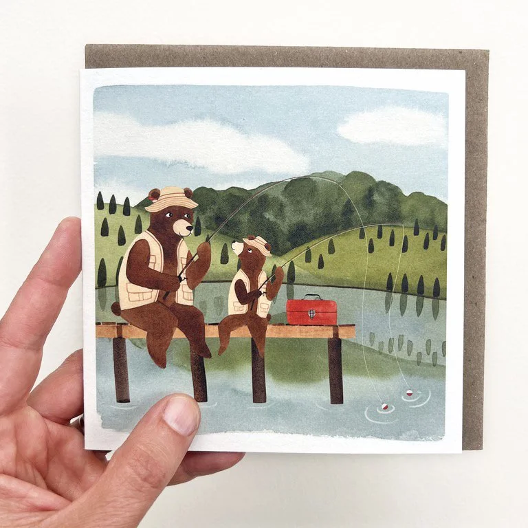 Fishing Bears Greeting Card