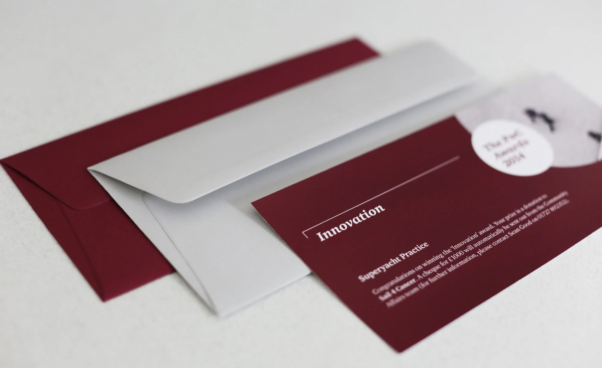 Winner prize ticket and envelope