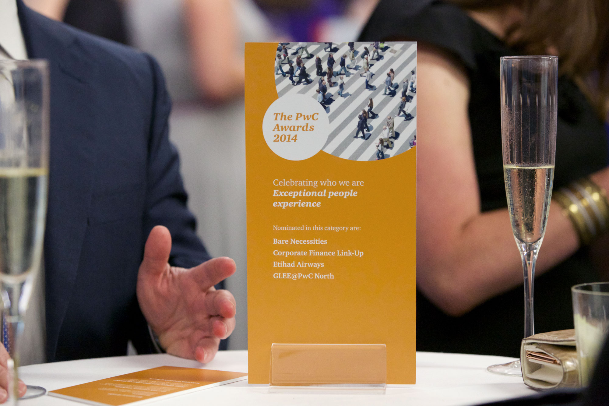 2014 Short list nomination cards were displayed around the reception drink area