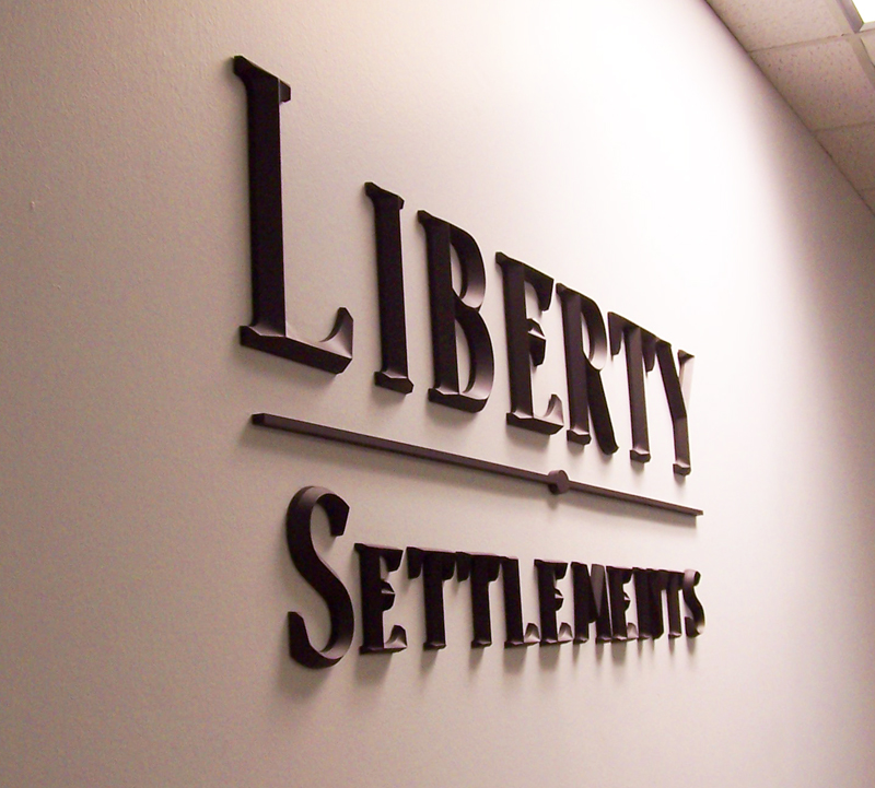 Reception Wall Sign - Raised Architectural Font