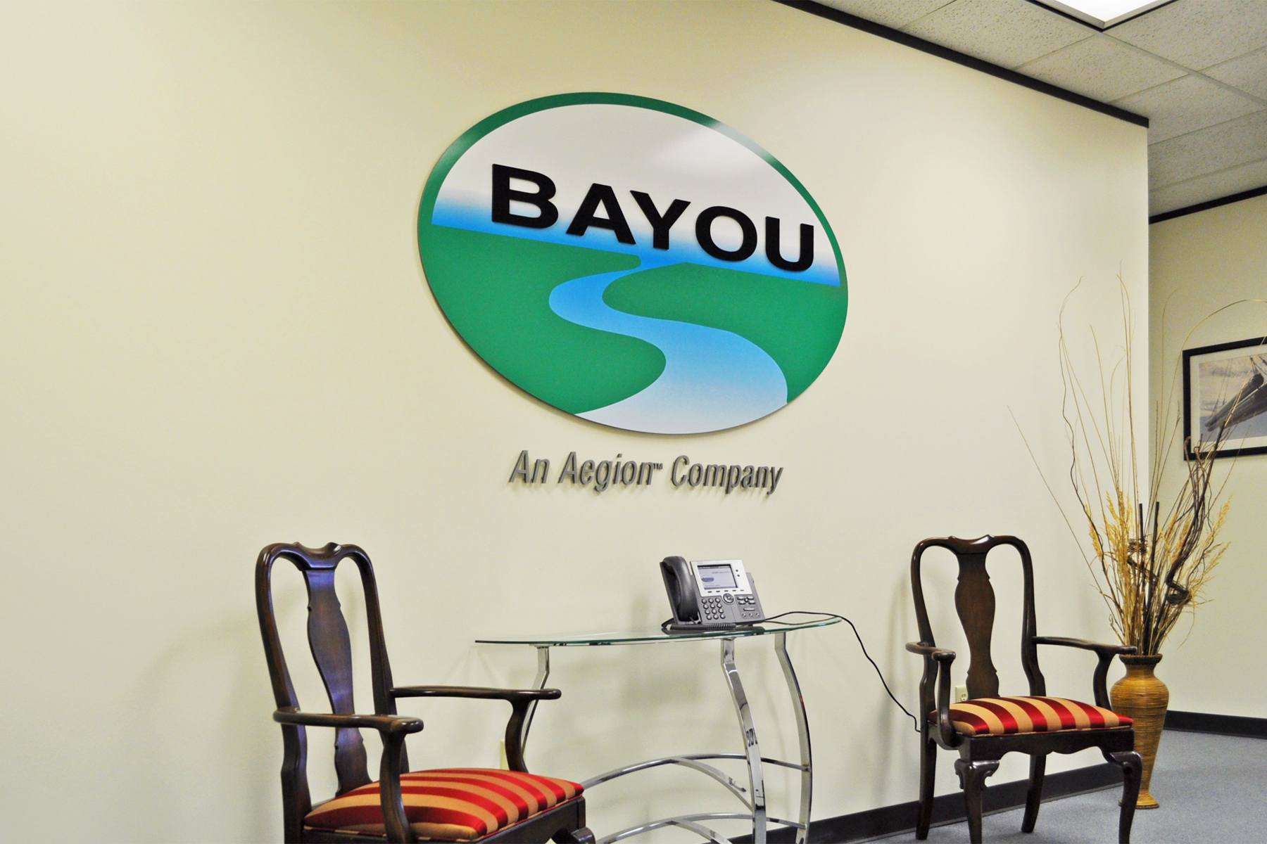 Multi-Layered Backplated Oval Logo with Digital Print and Dimensional Letters