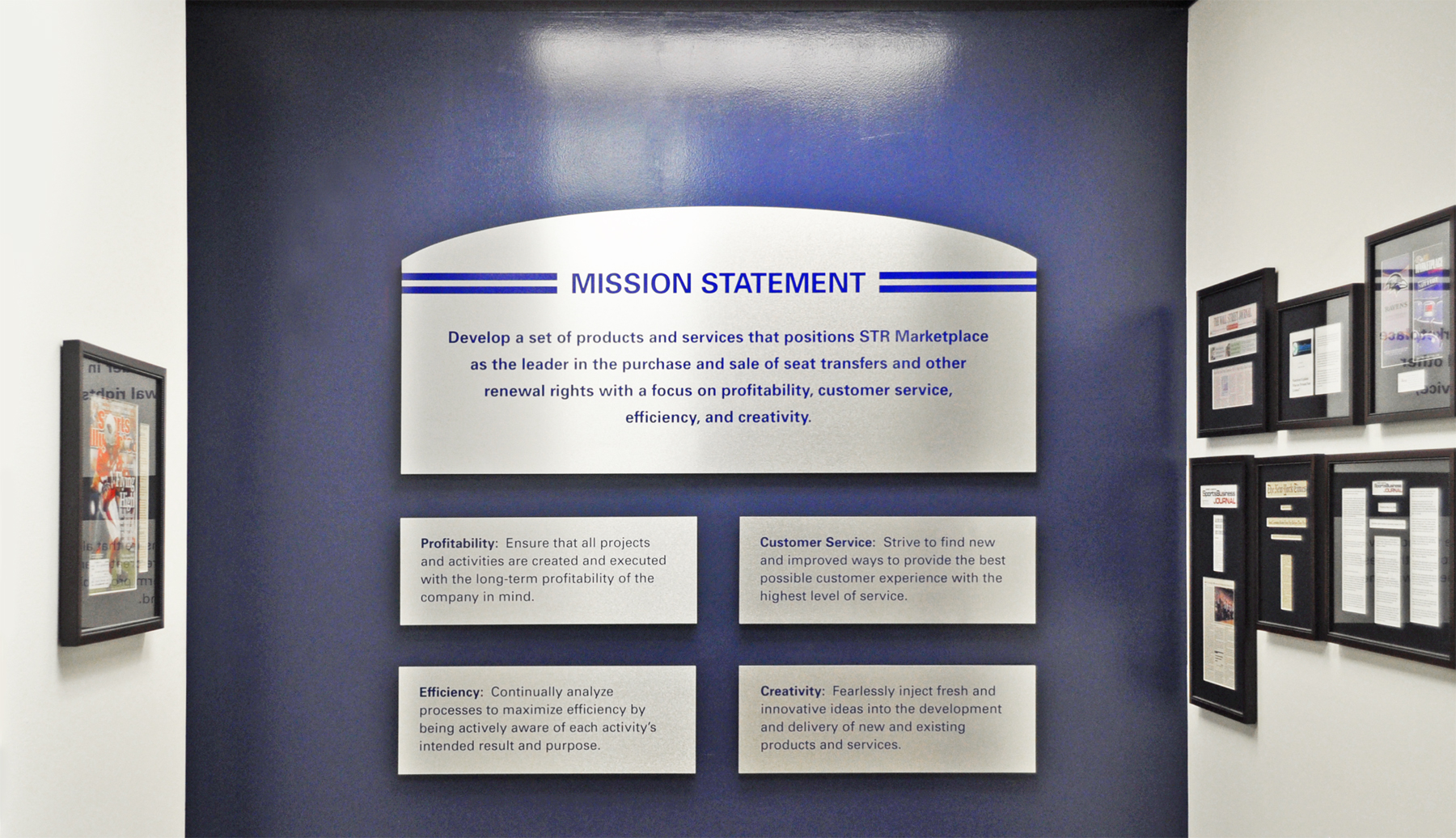 Ticket Experience - Brushed Aluminum Laminate on Acrylic with Vinyl Lettering