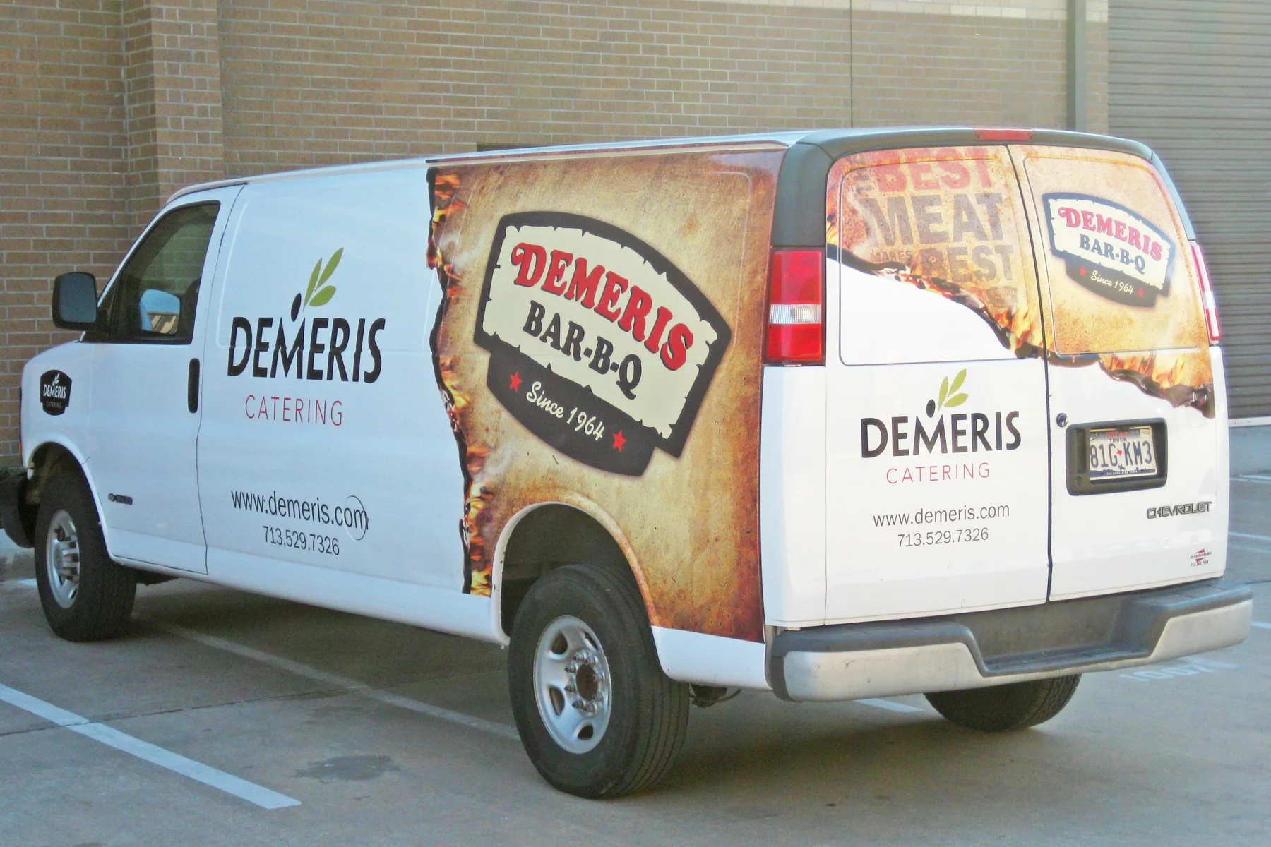 Sizzling Partial Van Wrap Graphics for a Barbeque Restaurant