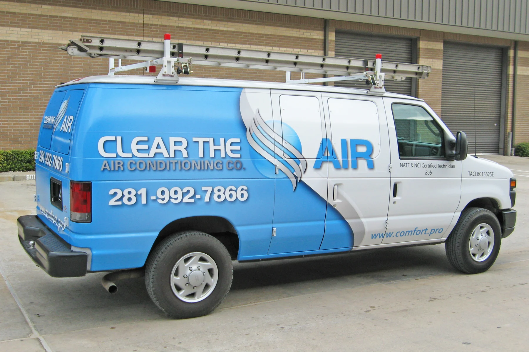 Cool Blue Partial Van Wrap for an Airconditioning & Heating Company