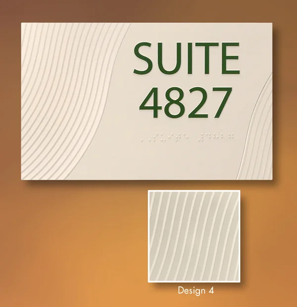 Construct highlty textured ADA signs with deep 3D relief patterns