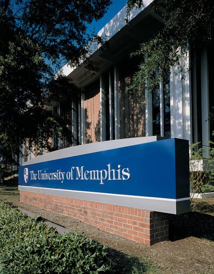 Custom Shaped Monument Sign - Design to Match Building Facade and Existing Sign Program. Lighted Push Thru Logo and Letters