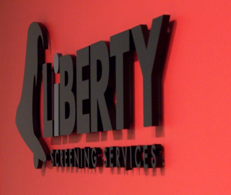 High Contrast Reception Sign - Thick Matte Black Acrylic Letters