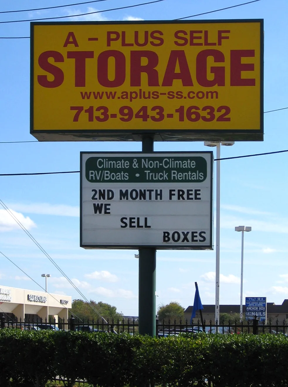 Standard Pole Sign with Small Changeable Letter Reader-Board Option - Marquee with 4 Tracks