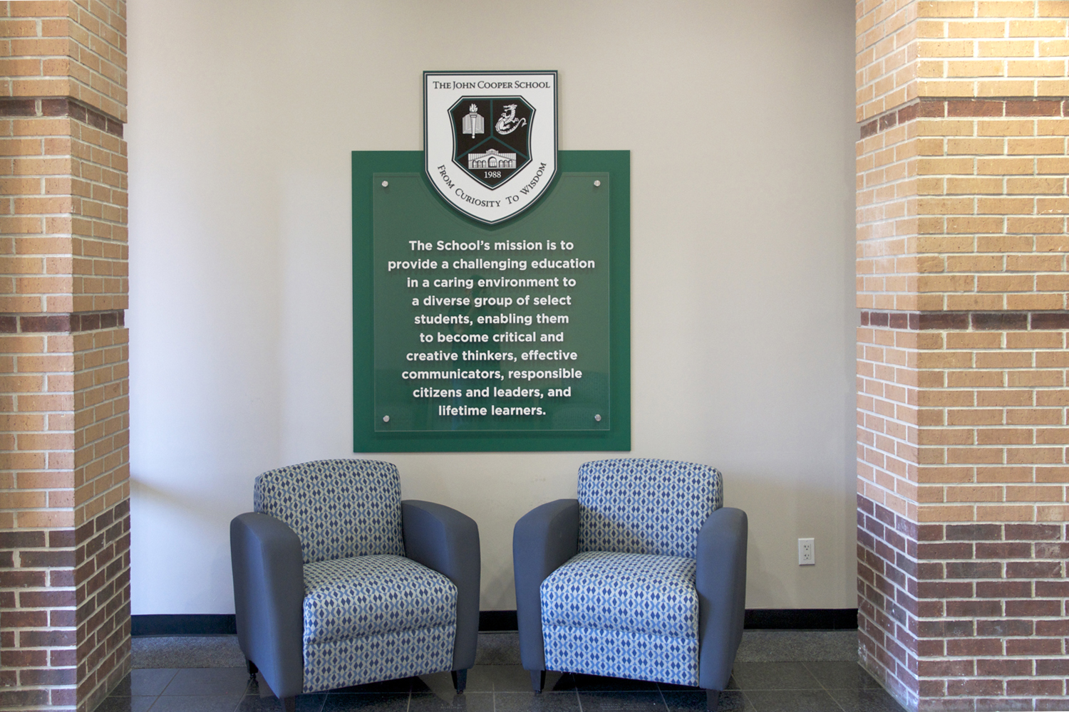 John Cooper School - Mission Statement Acrylic Sign
