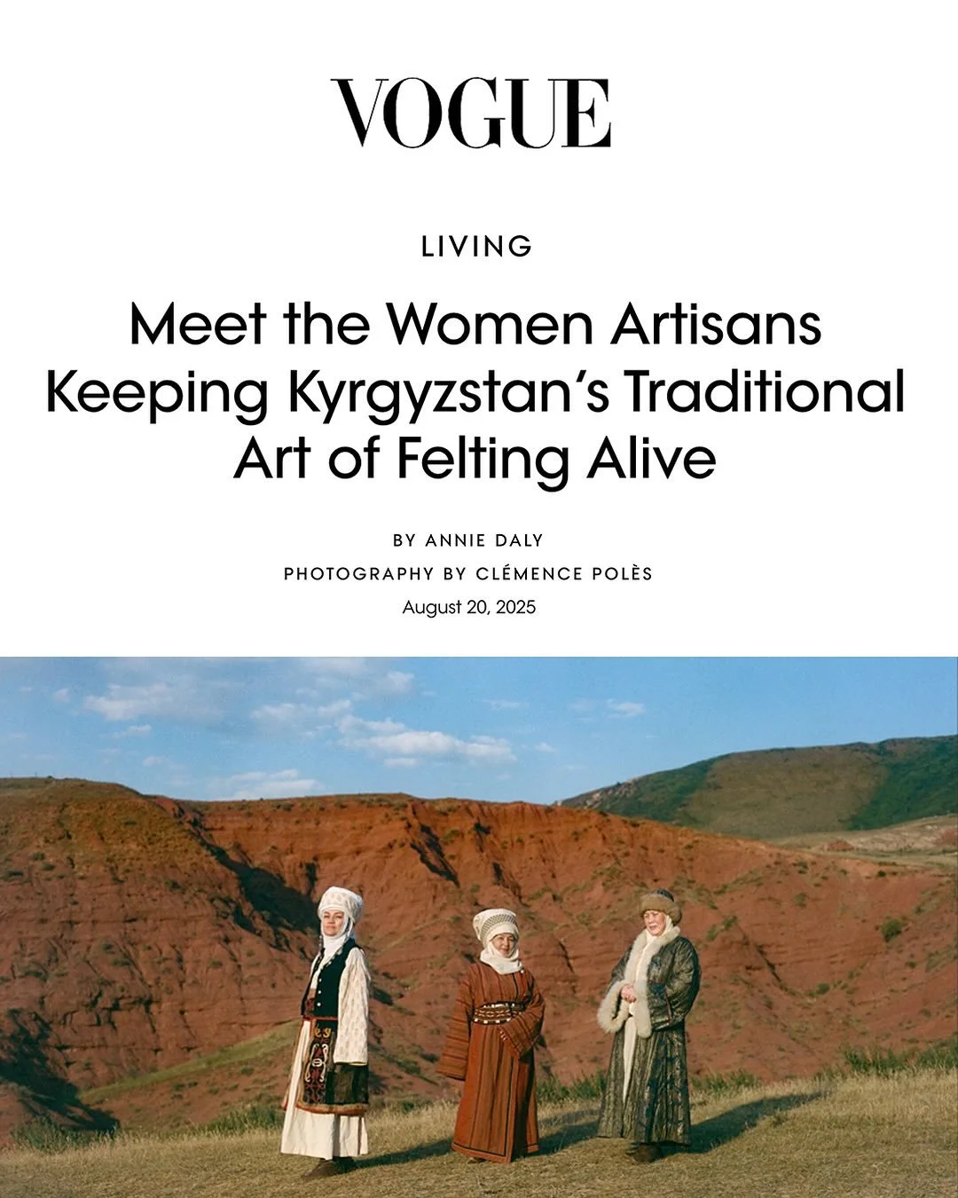 So proud of this story 🤍

Earlier this summer, I went to Kyrgyzstan to learn about the women behind Tumar, a felting collective based in the capital Bishkek. Link in bio/stories to read more about how they are keeping the country&rsquo;s traditional