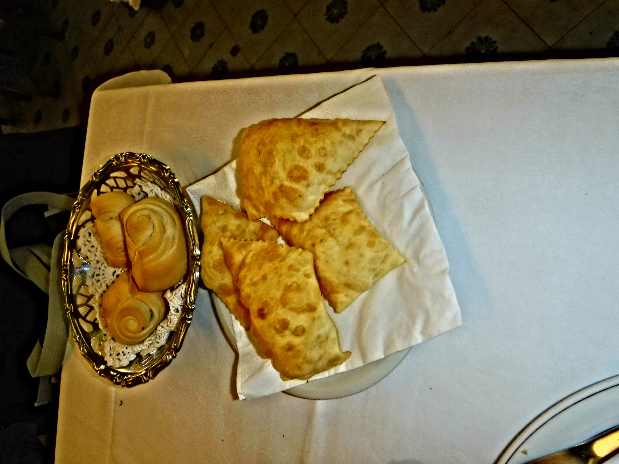 6. Freshly baked coppiette bread rolls & gnocchi friti-puffy pillows of dough.JPG