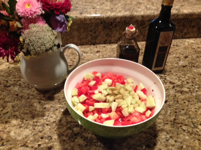 2. Chopped vine ripe tomatoes & veggies.JPG