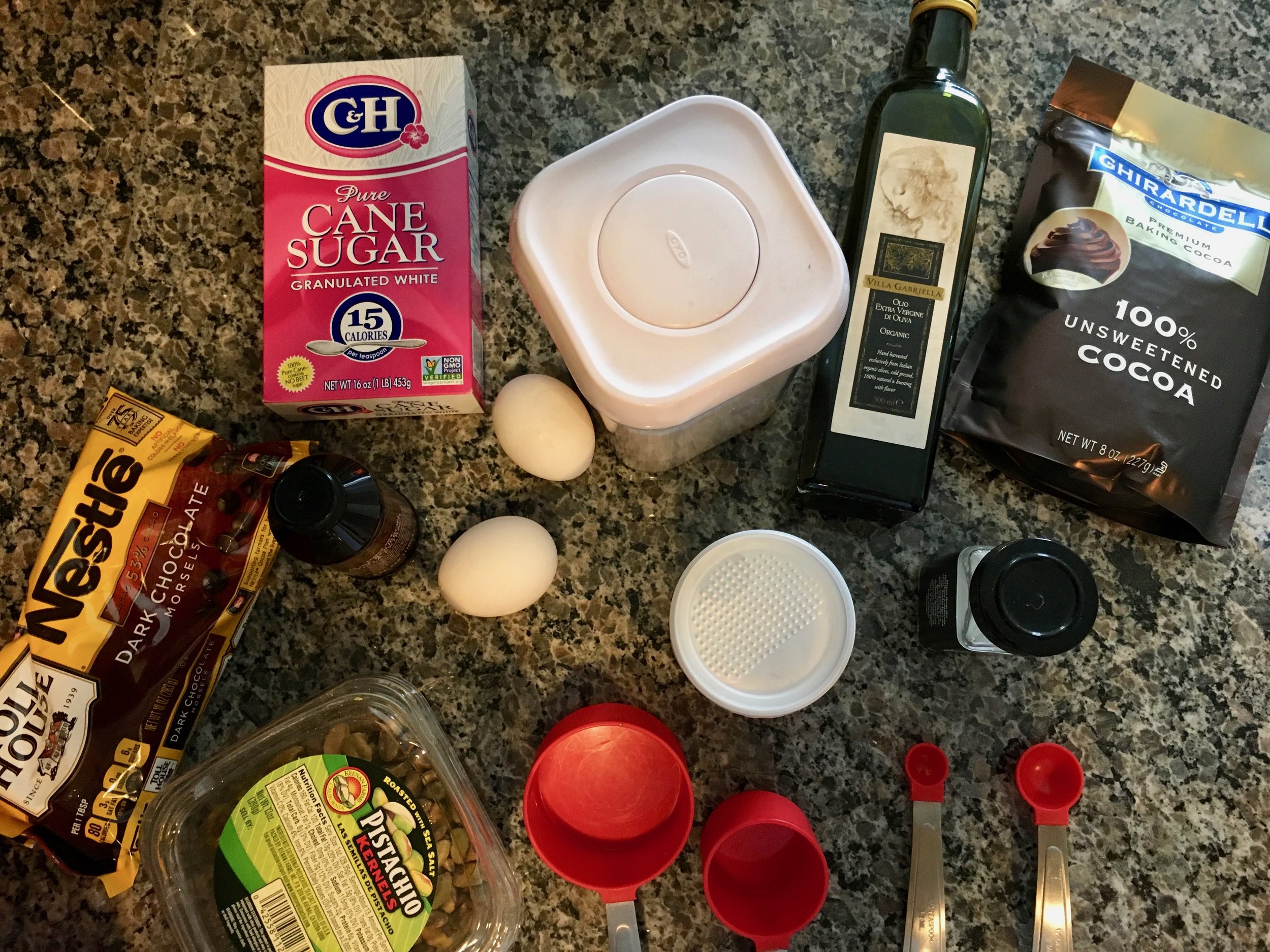 Olive Oil & Pistachio Brownies — Villa Graziella Organic