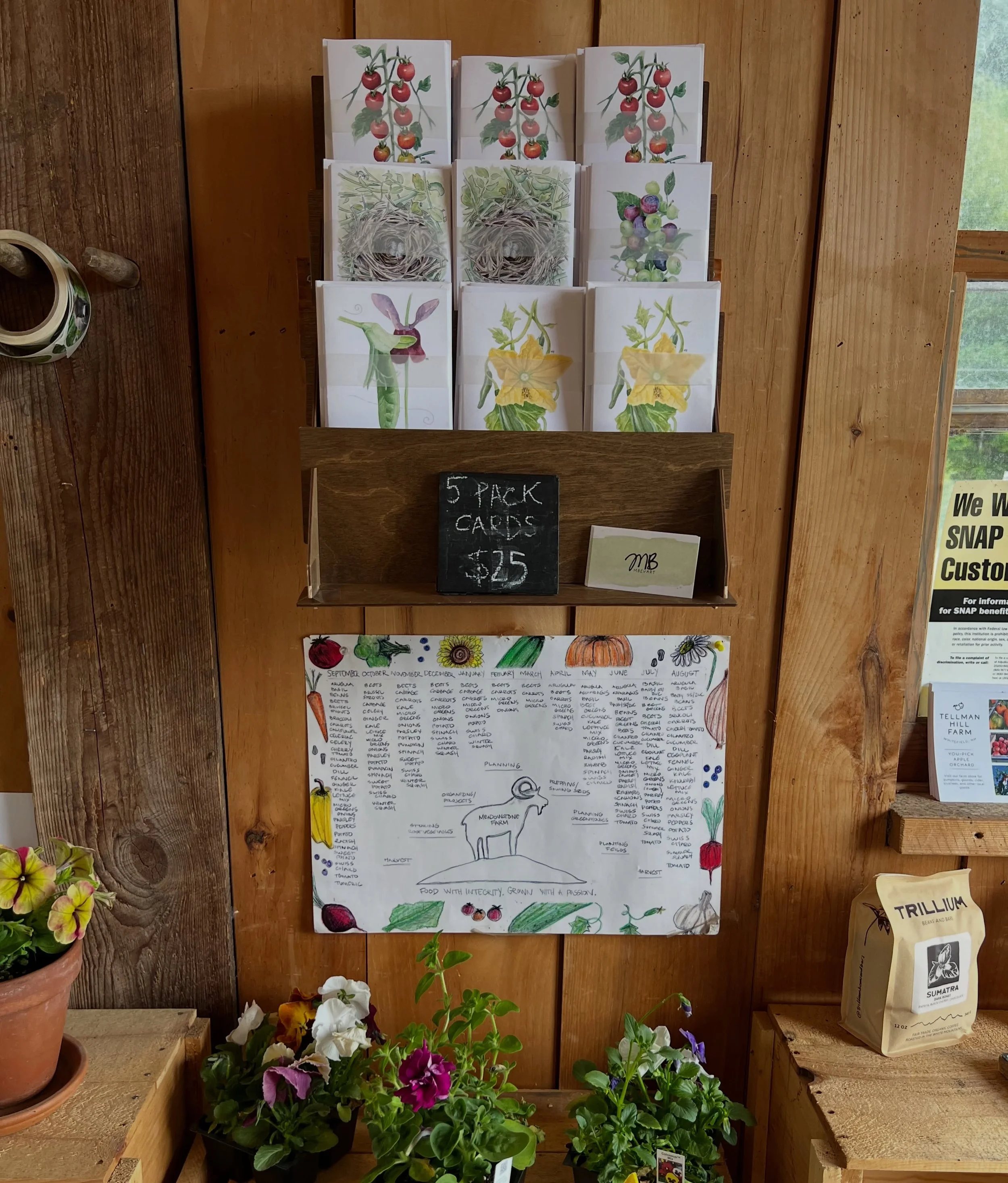 These incredible watercolor notecard sets are available for purchase in our Farmstand.

@marybev16 took images from the farm and turned them into these amazing watercolor paintings.