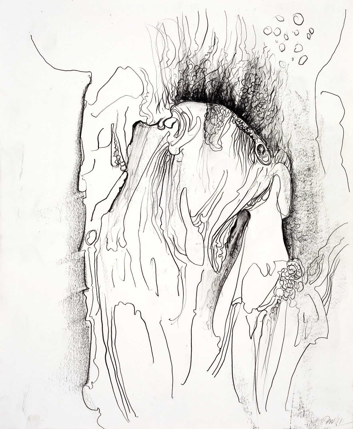 Brian Wood <br> "History," 2011 <br> Graphite on paper <br> 17 x 14 in.