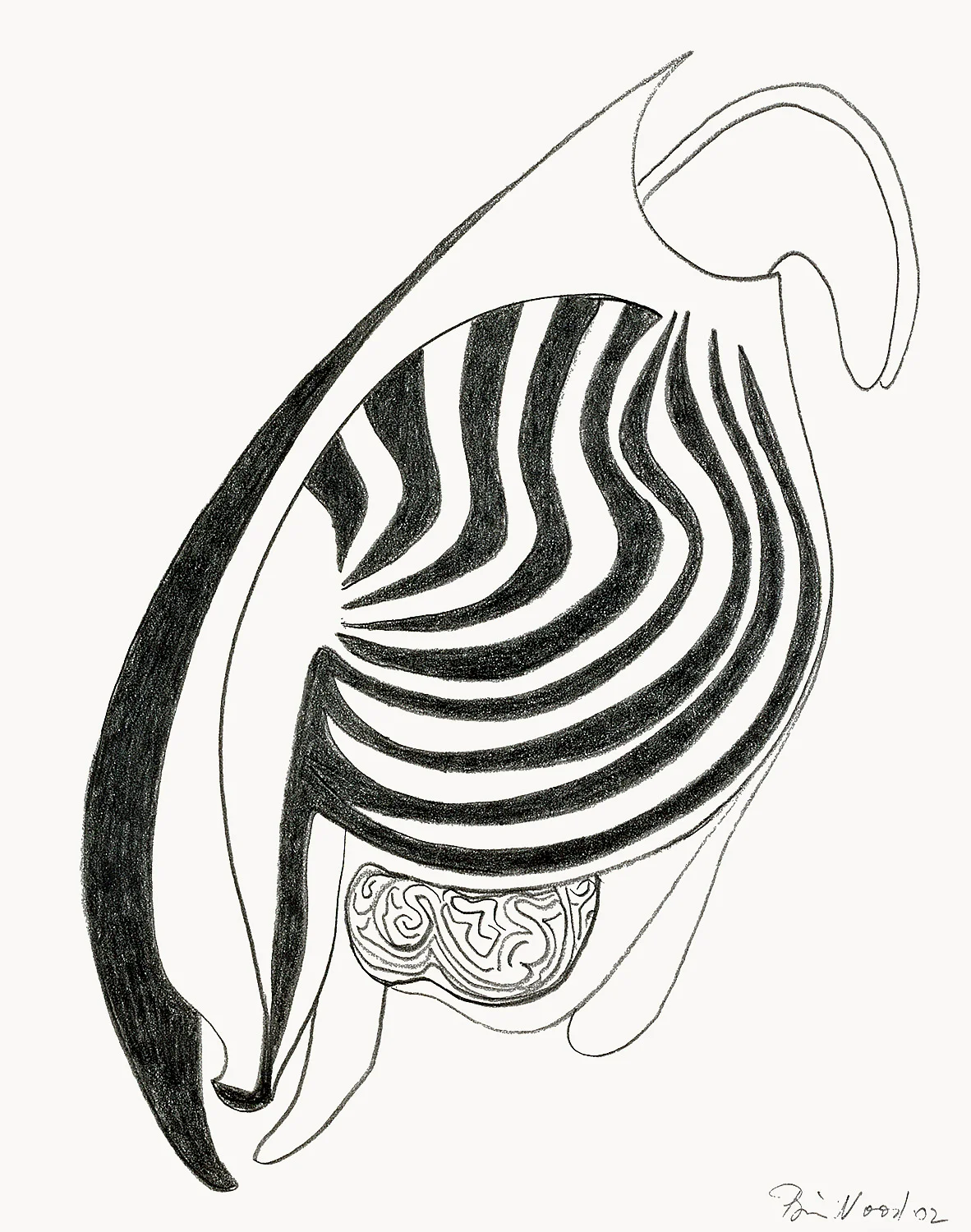 Brian Wood "Homed," 2002 Graphite on paper 14 x 11 in.