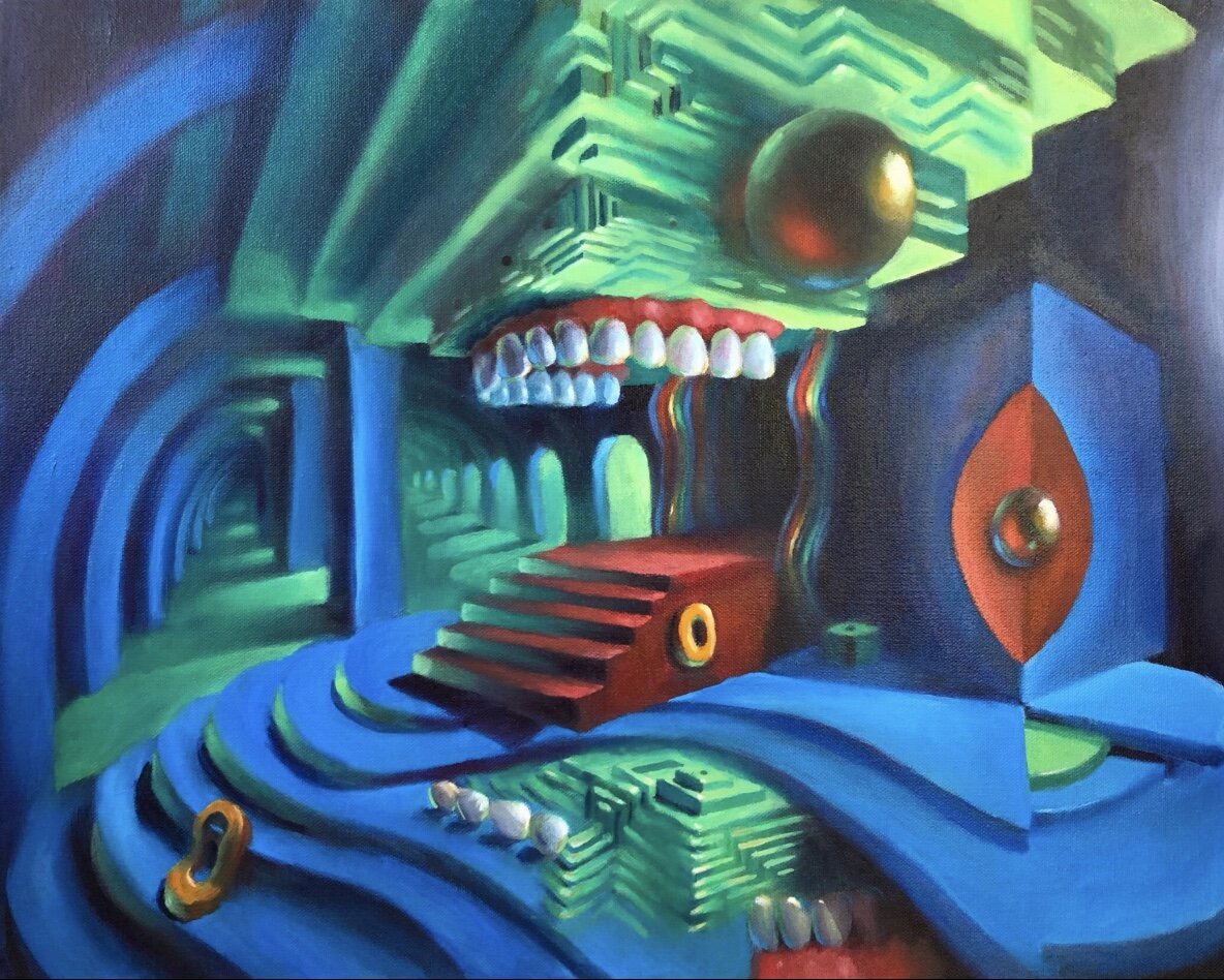   The Machine , oil on canvas, 24” x 18” 