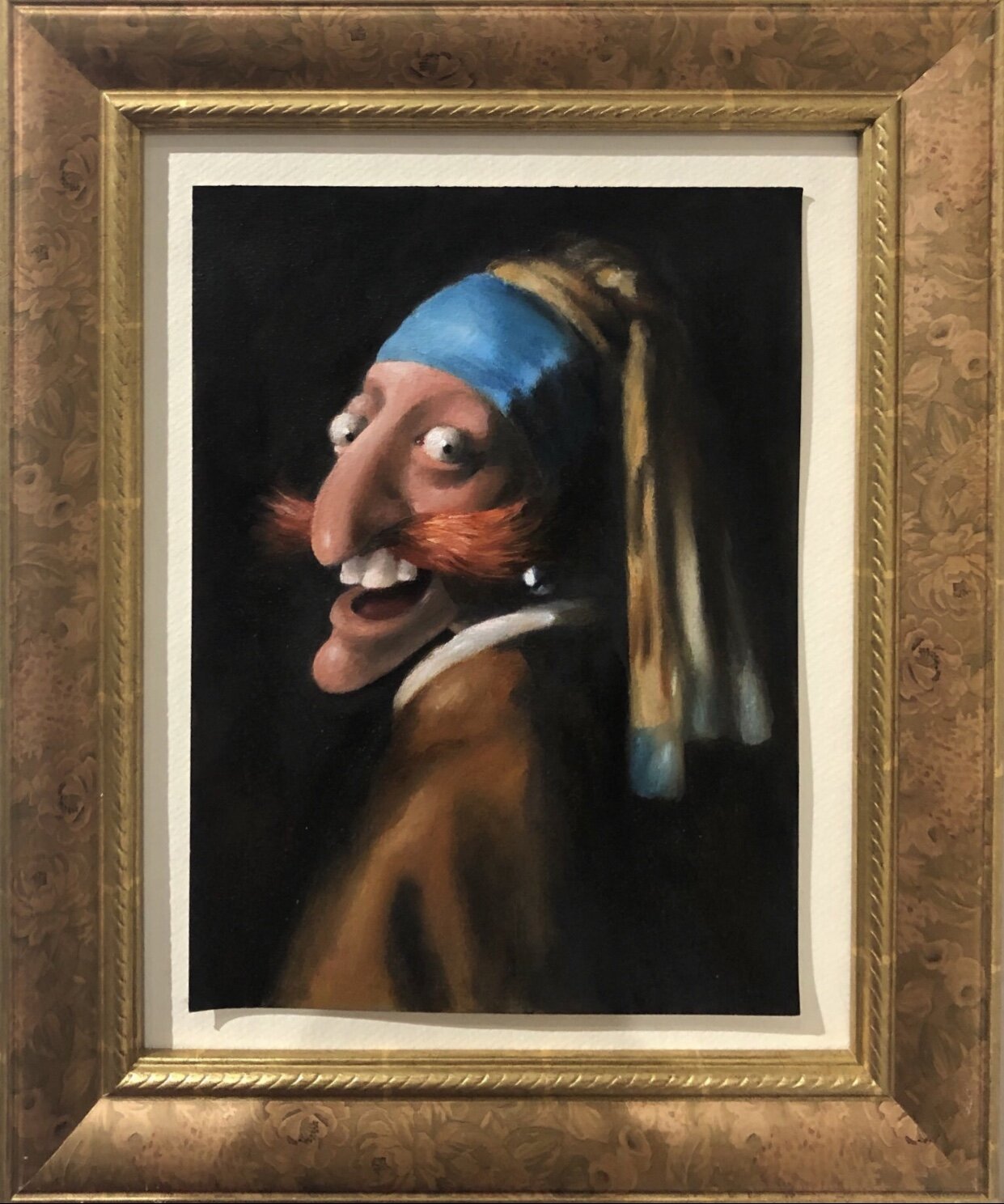   Nigel with a Pearl Earring , oil on paper, 9” x 12” 