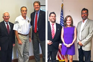 (L-R) Holender, Rep. Collins and Kubera. (L-R) Bartow, Rep. Rice and Kammas. 