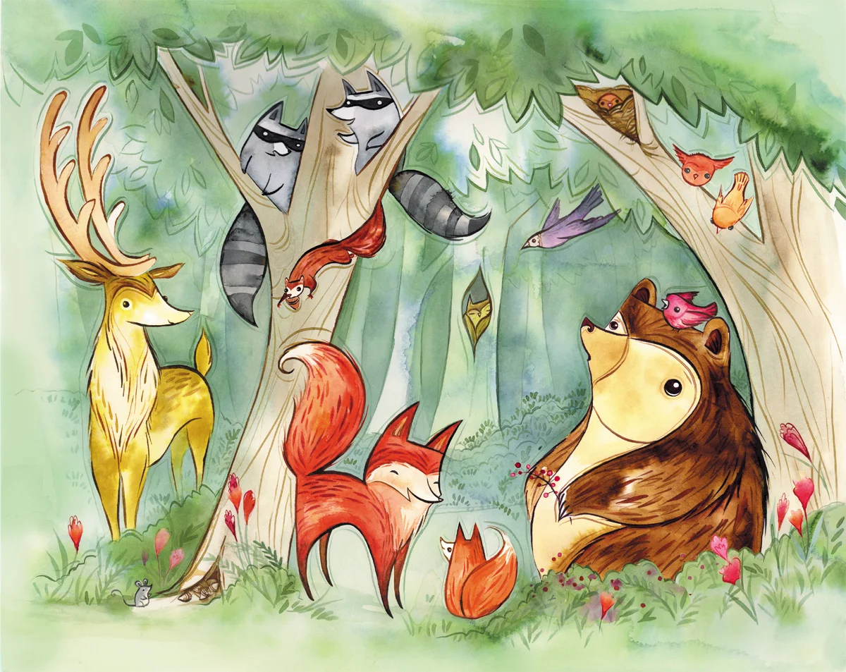 in the forest, puzzle design for mudpuppy