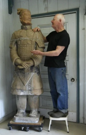 Palul bringing an old general back to life. -A full-size, terracotta warrior restoration project.